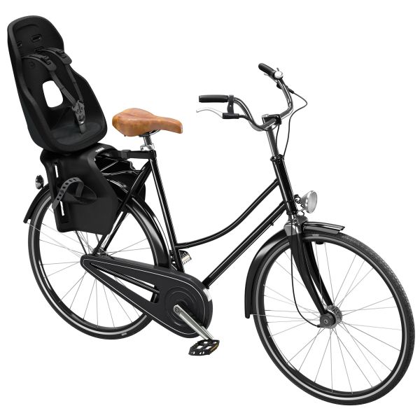 Thule Yepp Nexxt 2 Maxi achterzitje voor fiets, bevestiging voor drager, zwart, met veiligheidsgordel en montagematerialen