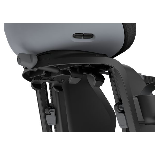 Thule Yepp Nexxt 2 Maxi achterzitje voor fiets, bevestiging op drager, comfortabel kinderfietsstoeltje in zwart en grijs