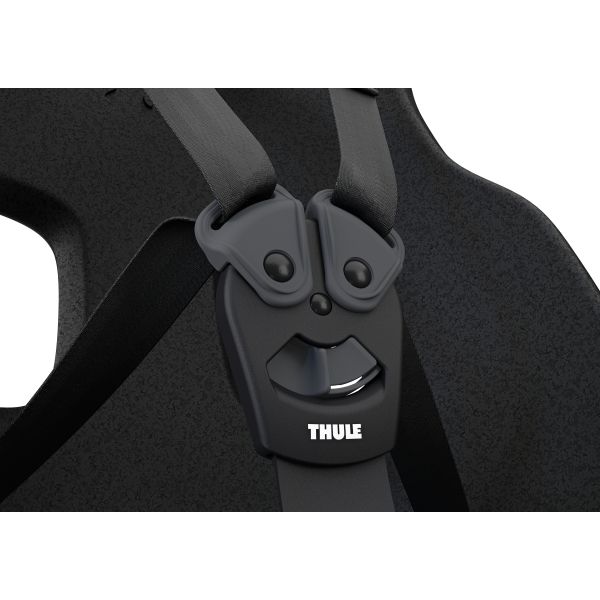 Thule Yepp Nexxt 2 Maxi achterzitje voor fiets, bevestiging op drager, zwart met zitje en veiligheidsriemen