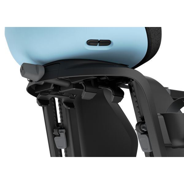 Thule Yepp Nexxt 2 Maxi achterzitje voor fiets, bevestiging op bagagedrager, zwart en robuust ontwerp met veiligheidsriemen