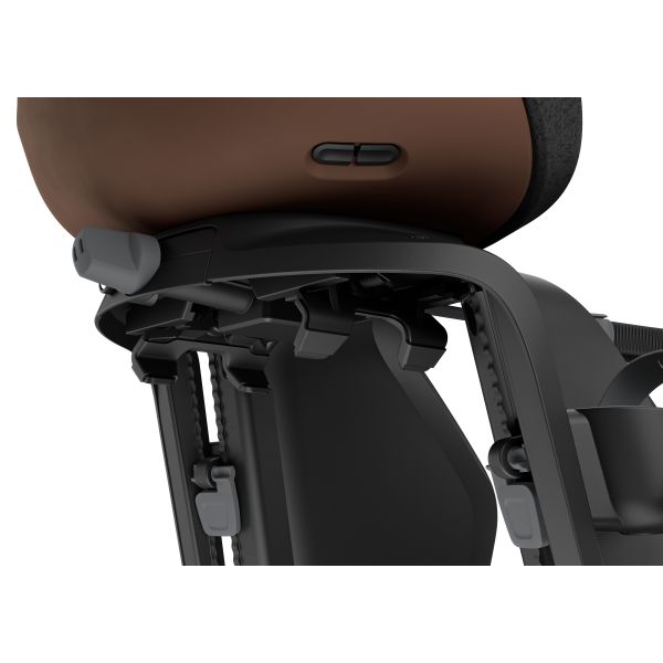 Thule Yepp Nexxt 2 Maxi achterzitje voor fiets, bevestiging op drager, zwart met veiligheidsriemen en voetsteunen