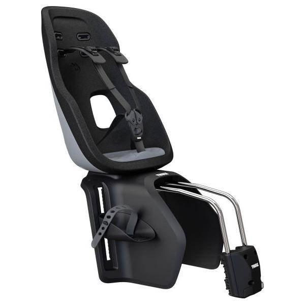Thule Yepp Nexxt 2 Maxi kinderzitje achter voor framebevestiging op fiets, zwart met bevestigingsonderdelen zichtbaar