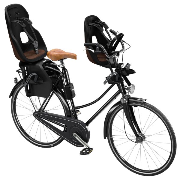 Thule Yepp Nexxt 2 Maxi achterzitje voor fietsframes, kinderfietsstoel met framebevestiging op achterdrager, zwart en robuust.