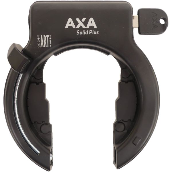 Zwarte Axa Ringslot Solid Plus Art2 met kaartbediening en C425, zichtbaar op de afbeelding.