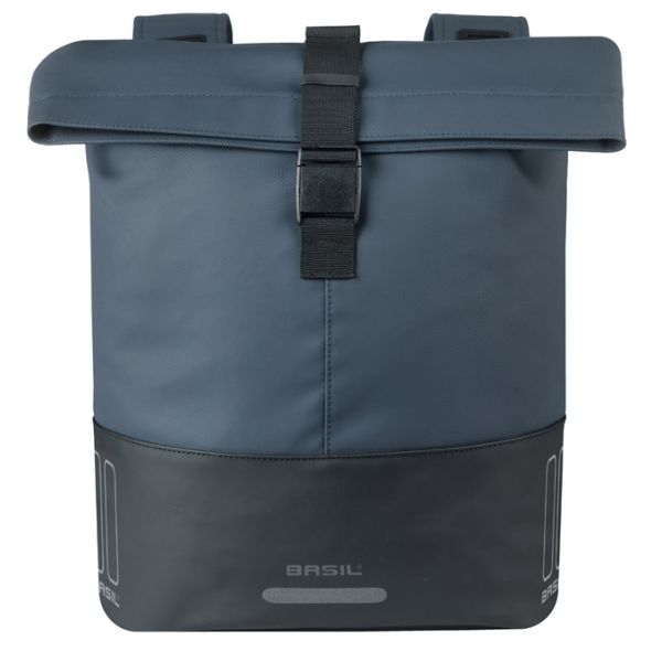 Dubbele Basil fietstas van gerecycled PET, 28-32 liter, geschikt voor universele bagagedragers op de fiets.