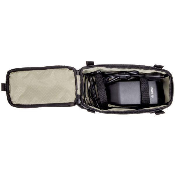 Nieuwe Looxs sportieve bagagedragertas Mik 2.0, zwarte trunkbag met 4,5 liter capaciteit voor fietsaccessoires.