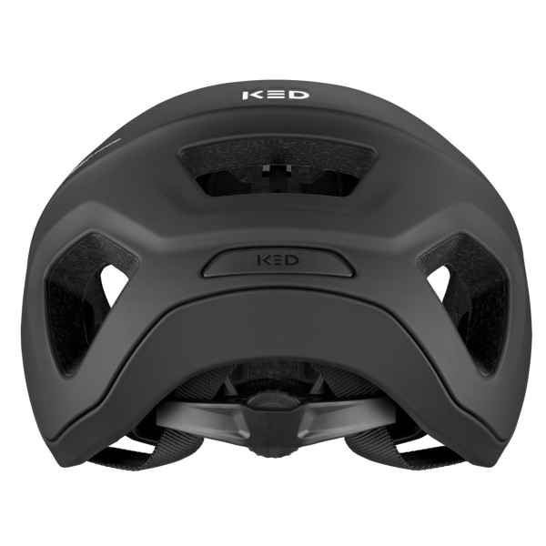 Ked Embrace Mu-1 in-mold E-bike helm met vizier, lichte en veilige fietshelm voor elektrische fietsen, zwart met verstelbare riem.