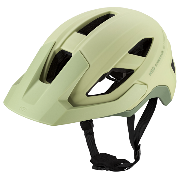 Ked Embrace Mu-1 in-mold e-bike helm met vizier en ventilatiegaten op een witte achtergrond