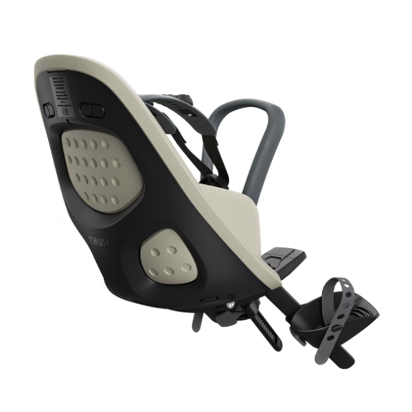 Thule Yepp 2 Mini fietsstoeltje met schokabsorberend schuim voor jonge kinderen, comfortabel en veilig voor op de fiets.