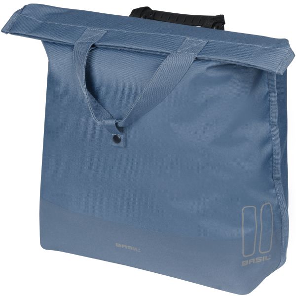 Basil Mara Evo 17-19 liter fietstas voor enkel, MIK hooks, zwart, waterdichte fietsshopper voor dagelijks gebruik