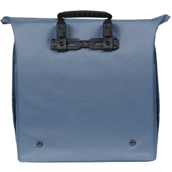 Basil Mara Evo 17-19 liter fietstas enkel met MIK hooks, zwarte fietsshopper voor achterop de fiets