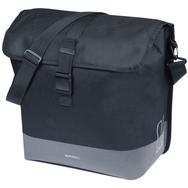 Basil Mara Evo enkel fietstas met MIK-haken, 20-24 liter, stevige waterafstotende tas voor fietsaccessoires