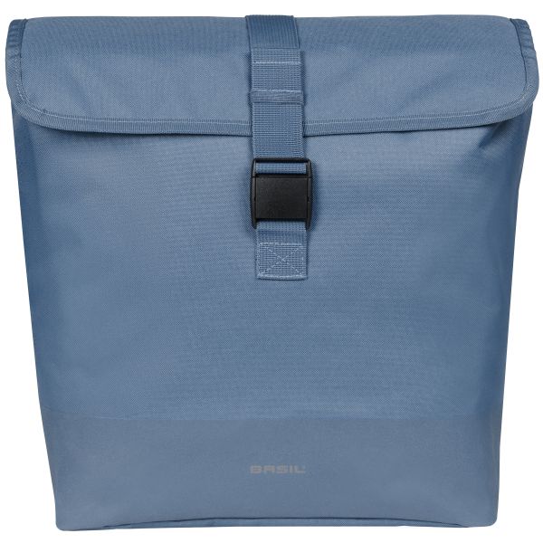 Basil Mara Evo enkele fietstas met MIK-haken, 20-24 liter, zwart, geschikt voor rackdragers, waterbestendige buitenkant.