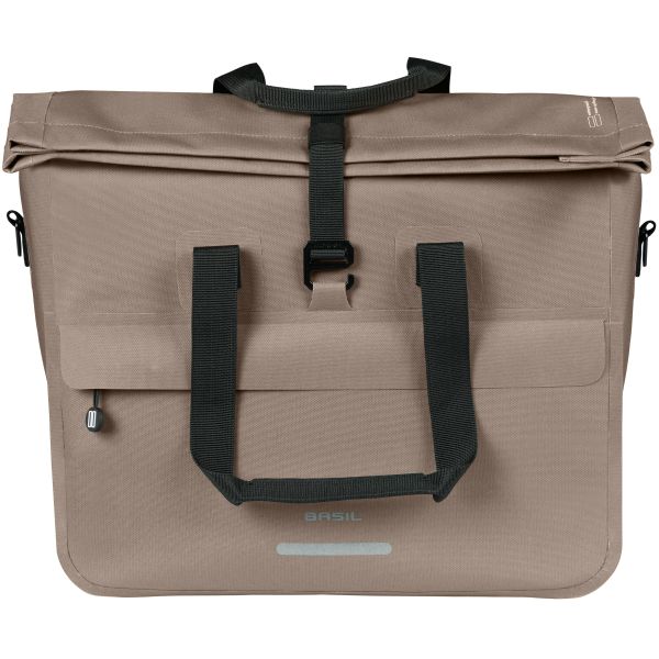 Basil Urban Dry Neo enkel fietstas met Kantoortas MIK hooks, waterdicht en geschikt voor 23-26 liter bagage, zwart kunststof.