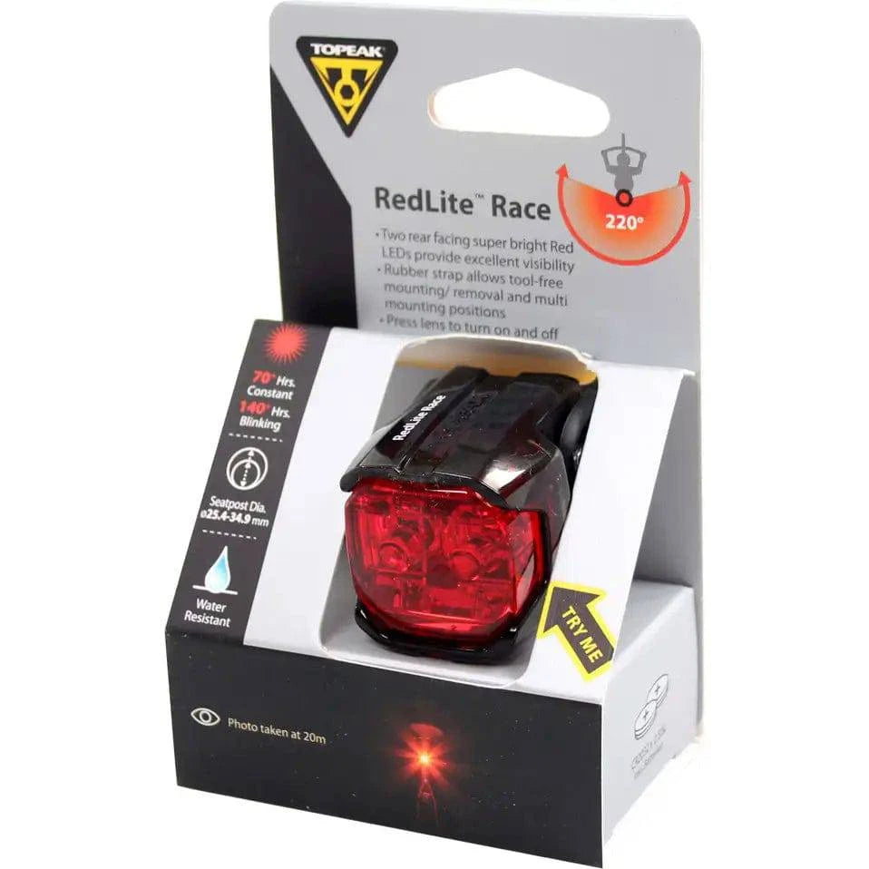 Topeak Achterlicht Redlite Race Batterij - Zwart - Le Coq Wielerartikelen