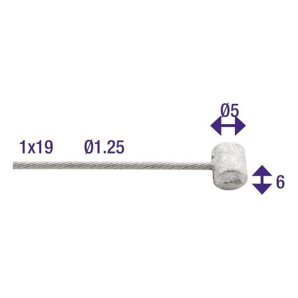 Elvedes Schakel Binnenkabel 2M Nippel 5X6 6408 Bromfiets - Le Coq Wielerartikelen