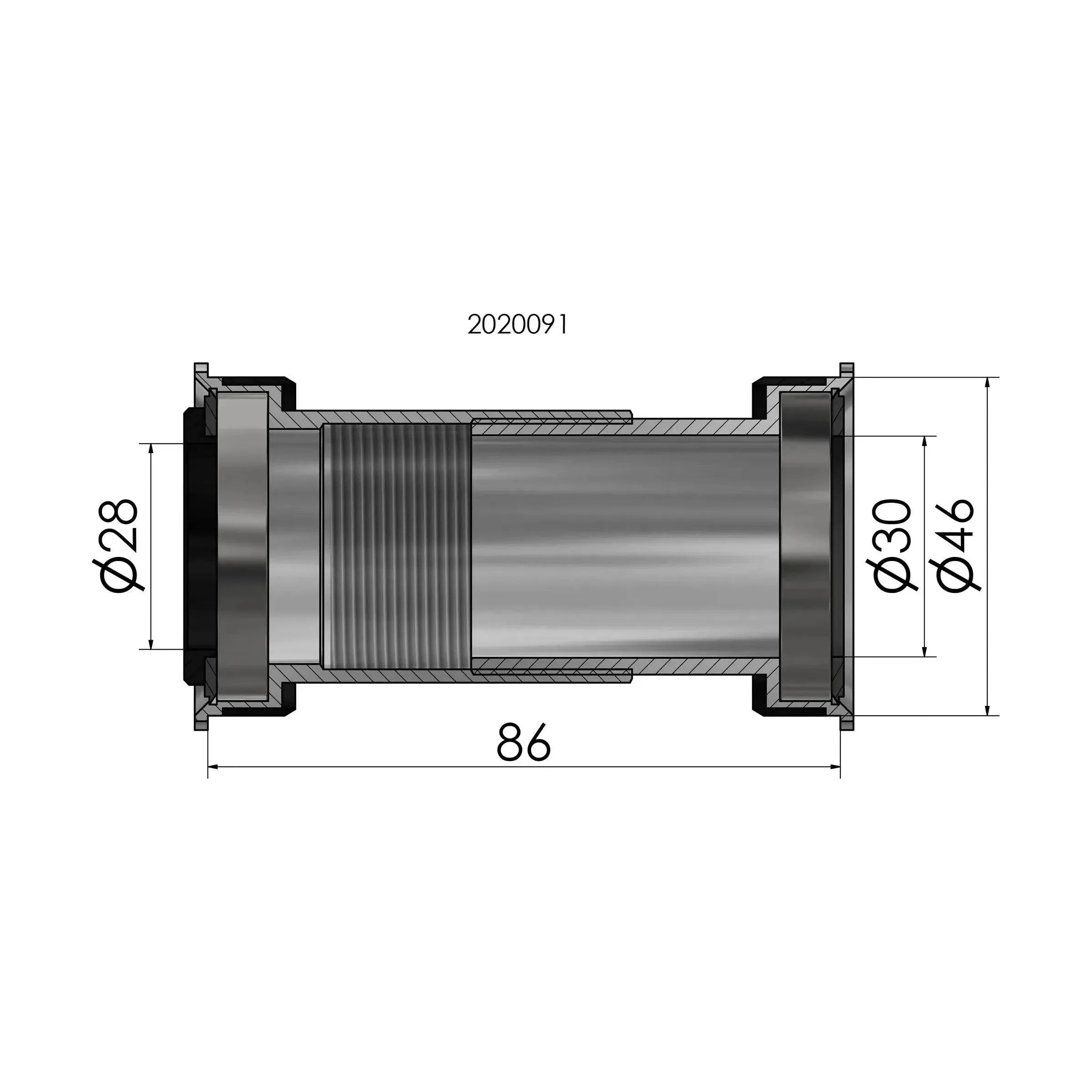 Elvedes Trapas Cupset Twistfit Praxis BB386 - Zwart - Le Coq Wielerartikelen