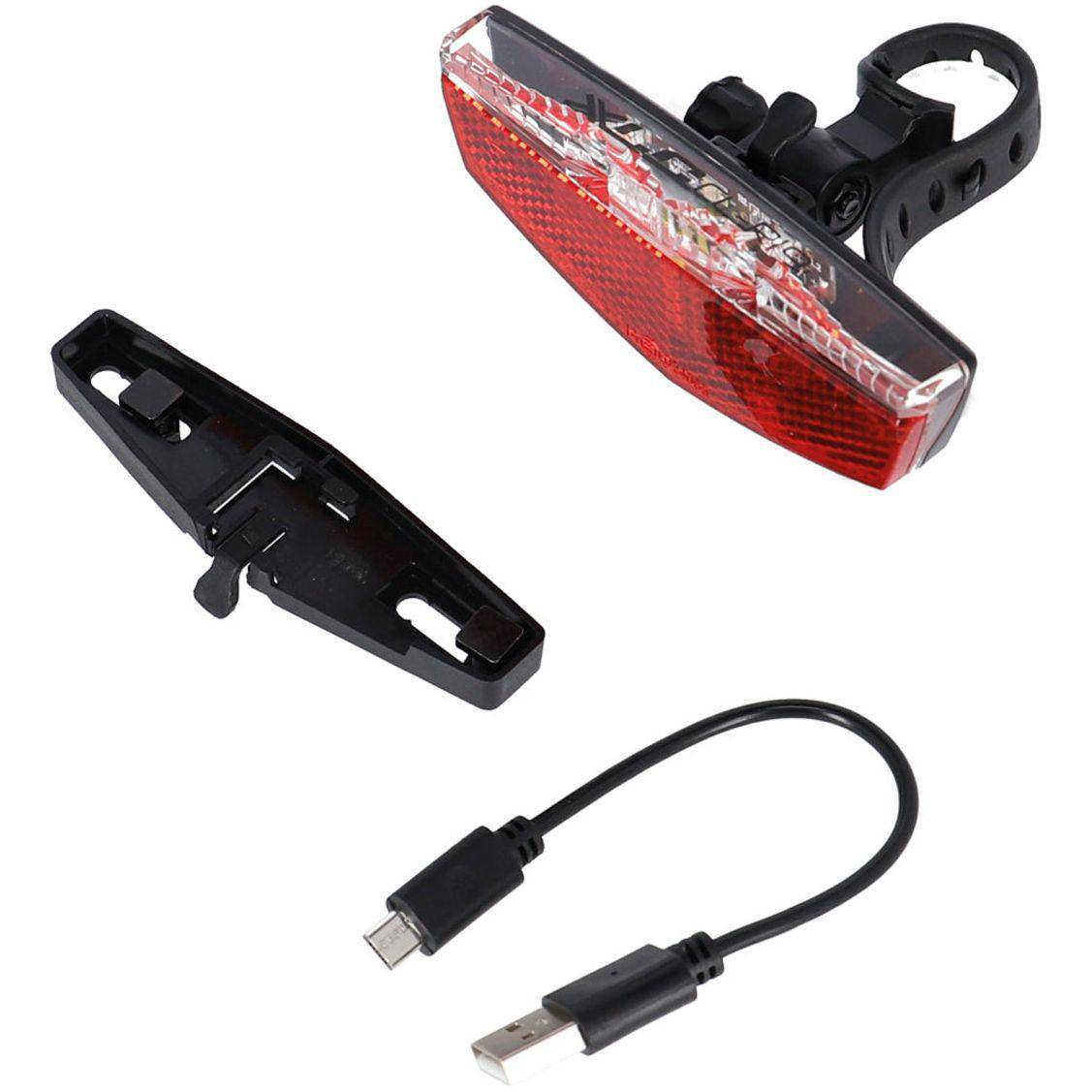 Achterlicht XLC CL-R19 USB Led met Standlicht 50/80mm Zwart - Le Coq Wielerartikelen