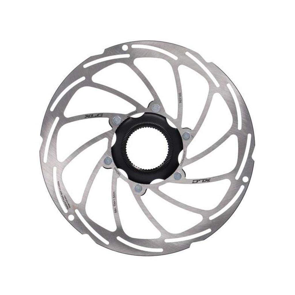 Zilveren XLC BRX86 remschijf met Center-Lock voor optimale remprestaties, zichtbaar op de afbeelding.