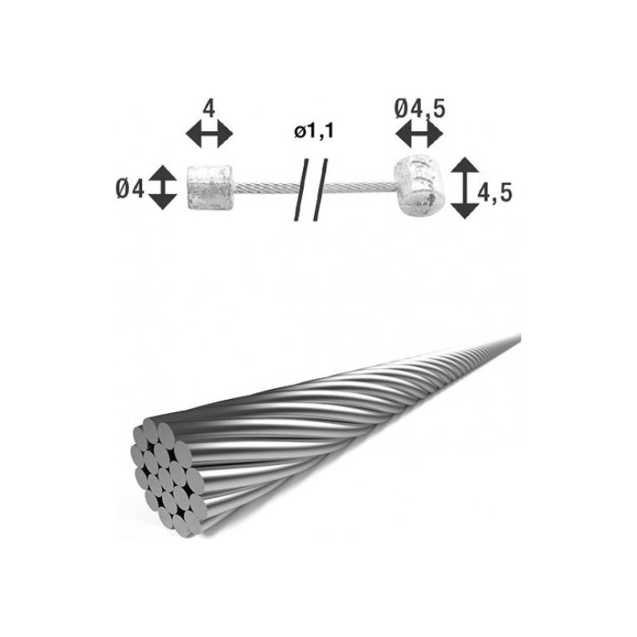 Xlc Versnellingskabel Sh-X15 Binnen 1.1Mm 2250Mm Zilver - Le Coq Wielerartikelen