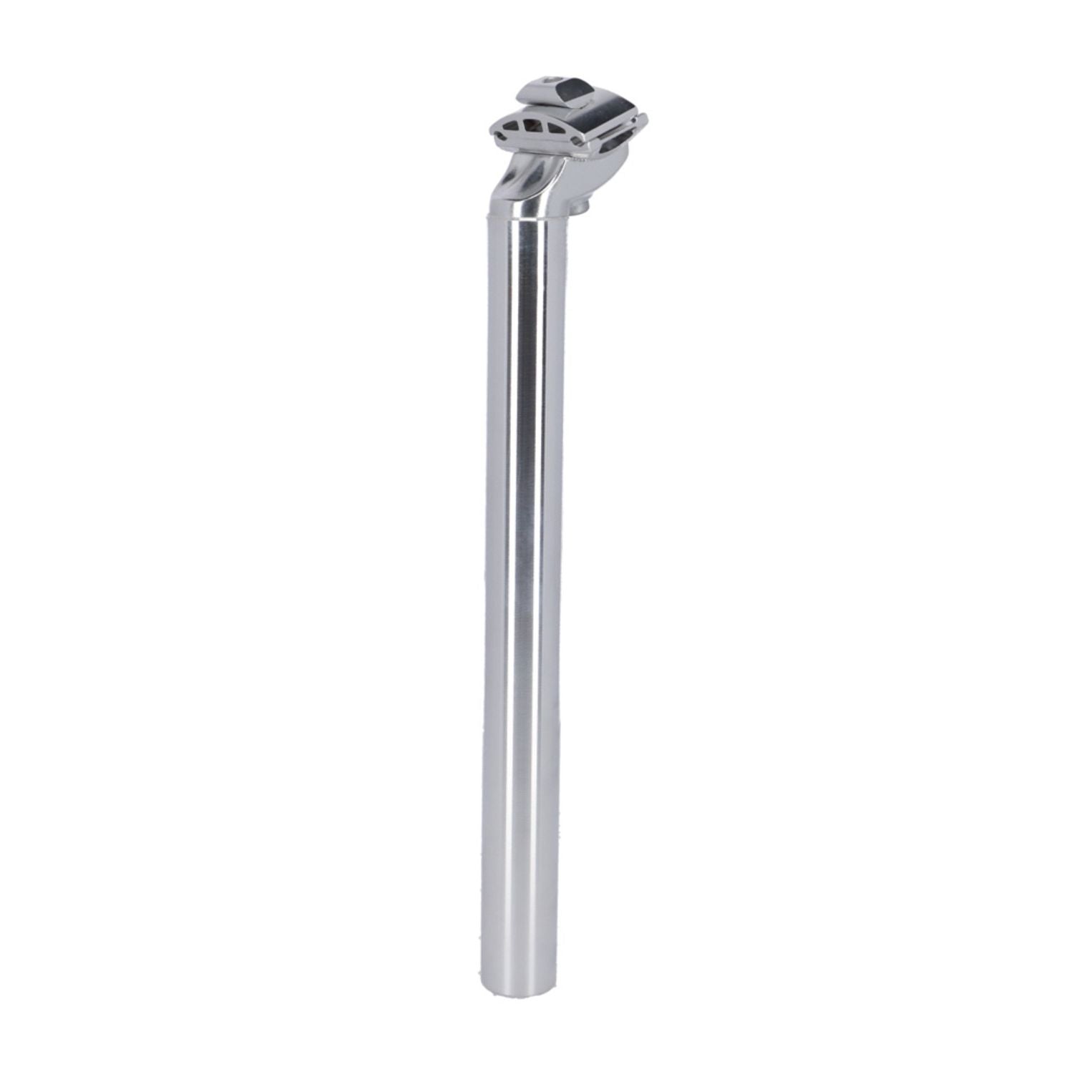 XLC SP-R07 aluminium setback zadelpen, 350 mm, voor racefiets en mountainbike, zwart met verstelbare clamp.