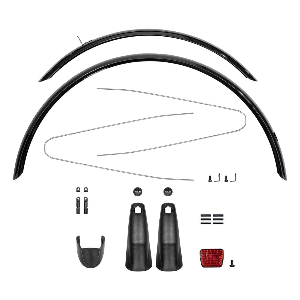 Zwarte XLC 28-inch Mg-F03 spatbordenset met voor- en achterspatborden voor fiets, detailfoto