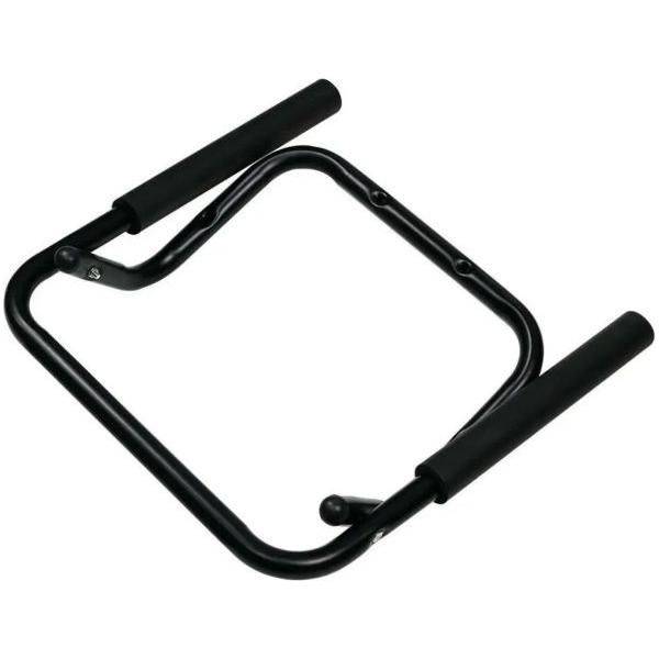 Zwarte Edge inklapbare wandhouder voor fietsen tot 30 kg, geschikt voor wandmontage en fietsophangsystemen.