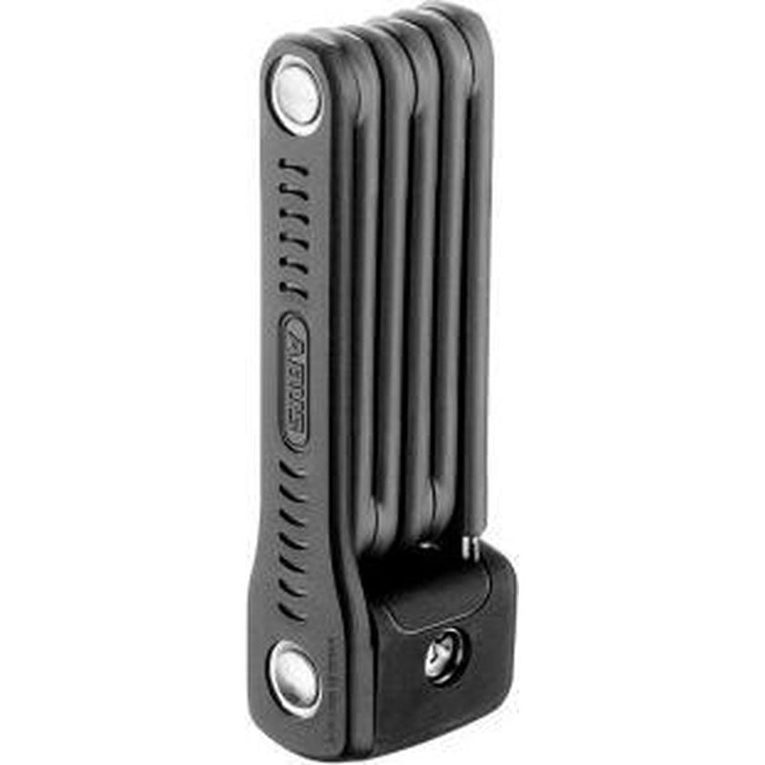 Abus Bordo Lite Mini 6055/60 vouwslot van 60 cm, stevig en compact, geschikt voor fietsbeveiliging, zilver kleur, in gesloten positie
