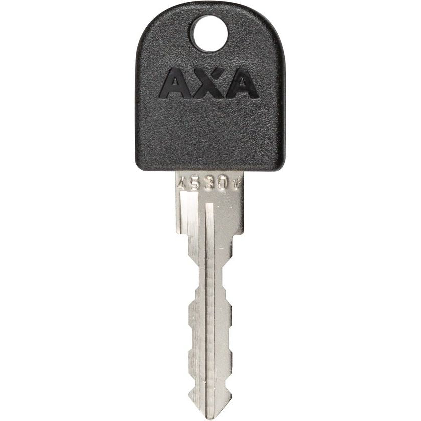 Zwart Axa Ringslot Solid Plus Art2 met kaartleser en C425, stevig beveiligingsslot voor fietsen of motoren.