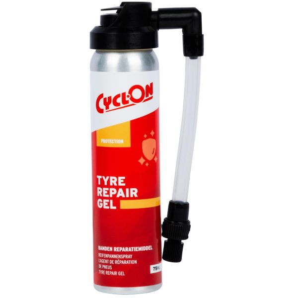 CyclOn bandenplakset met reparatiegel van 75 ml, geschikt voor snel en effectief lekdicht maken van fietsbanden.