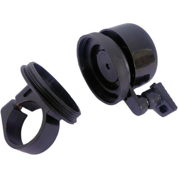 Edge fietsbel Ø22,2 mm met Airtag-opbergvak en metalen bel met ronde vorm en zwarte afwerking.