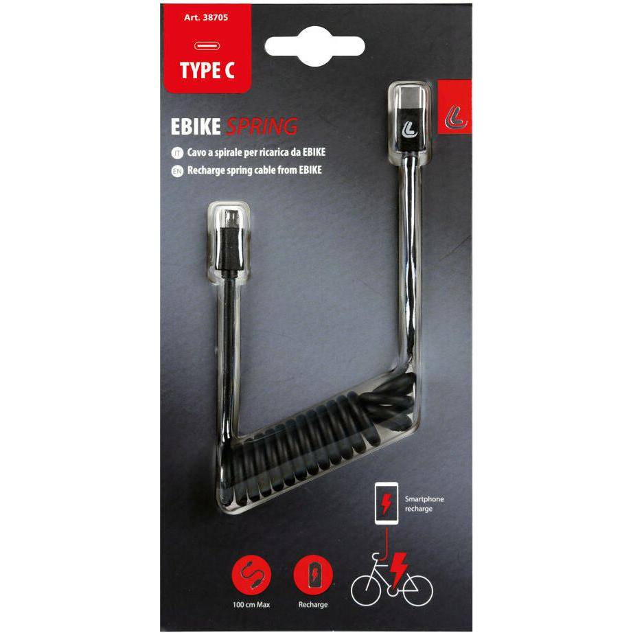Lampa Ebike Spring Micro Usb Naar Usb C Spiraalkabel (25 T/M 100 Cm) - Le Coq Wielerartikelen