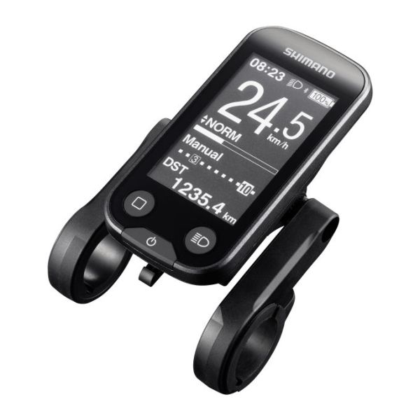 Shimano Steps SC-E6100 display zonder houder, fietscomputer voor e-bike, zwart met bedieningsknoppen en scherm.