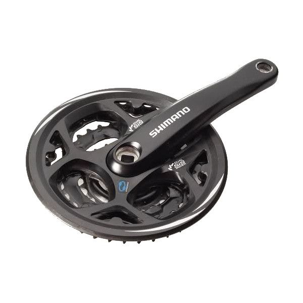 Shimano trekking crankstel Fc-M311 7/8-speed Altus zwart met 42/32/22T kettingrandaandrijving op fiets