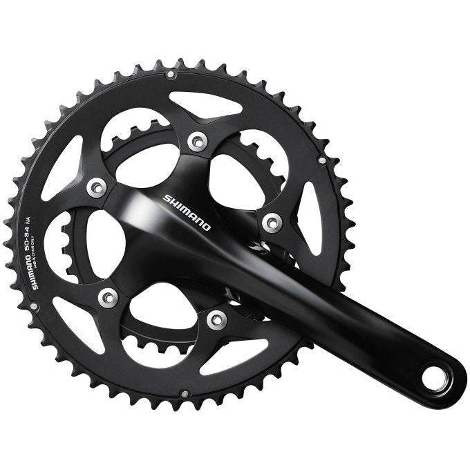 Shimano Crankstel 2 X 10 Speed Road Fc-Rs400 - 175/50-34 Holle As - Zwart - Le Coq Wielerartikelen