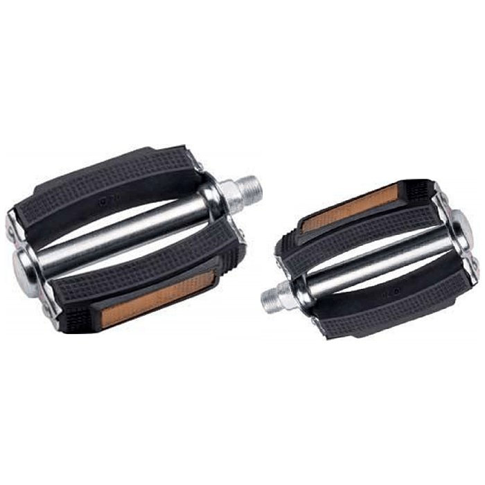 Marwi Pedaalset 677H Met Reflectoren - Zilver/Zwart - Le Coq Wielerartikelen