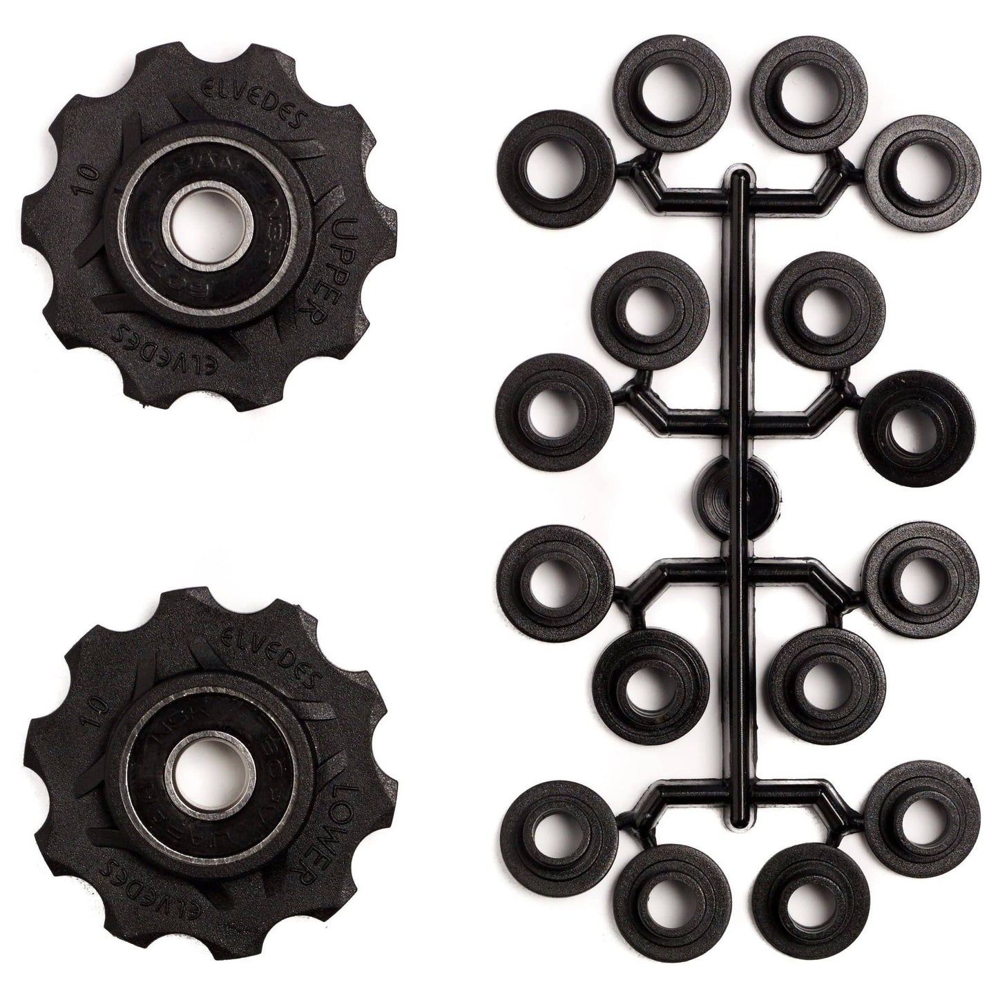 Elvedes Derailleurwieltjes 2X10T Met Standaard Afgedichte Lagers + Spacers - Le Coq Wielerartikelen