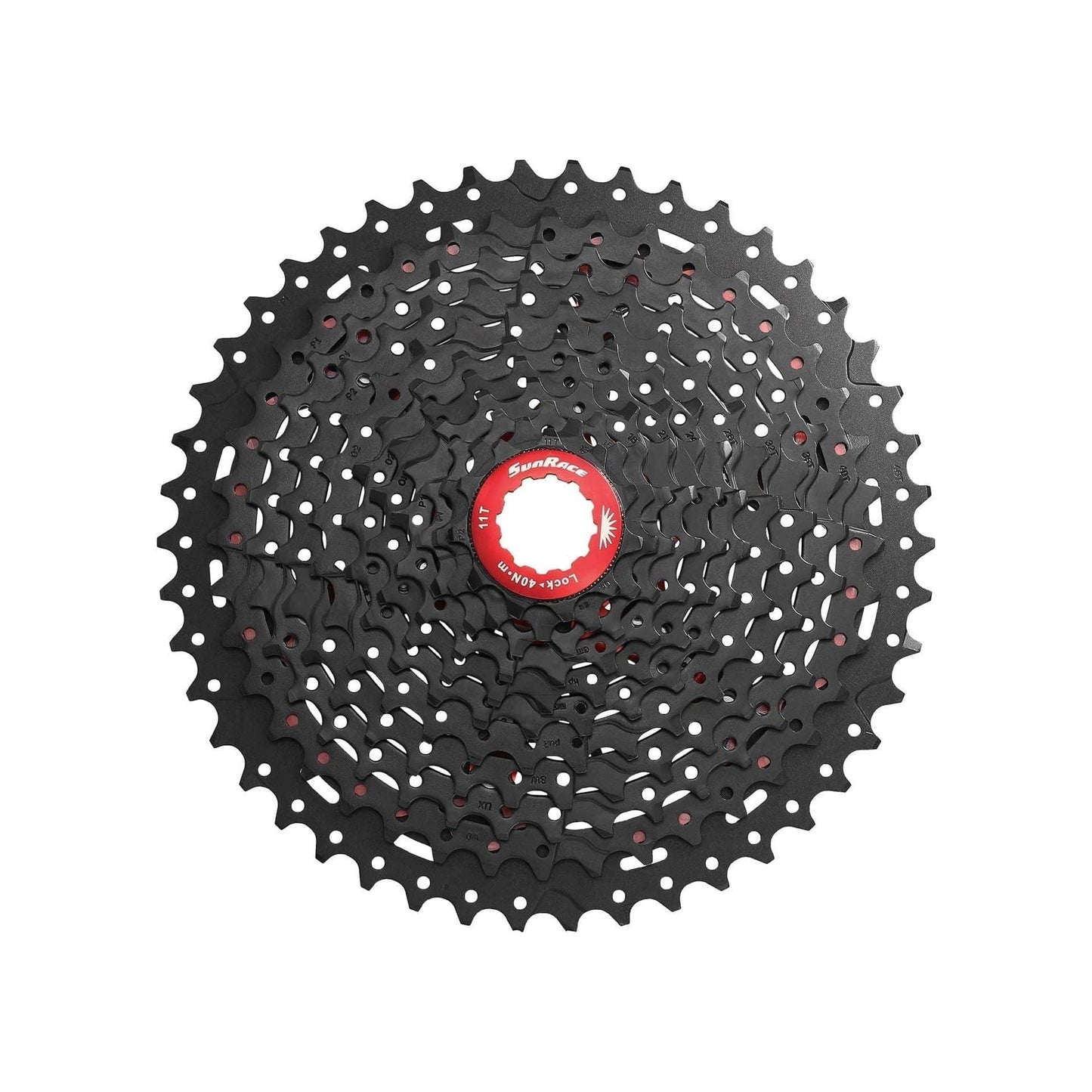 Sunrace Cassette Csmx8 - 11 Speed - Zwart / Rood - Le Coq Wielerartikelen