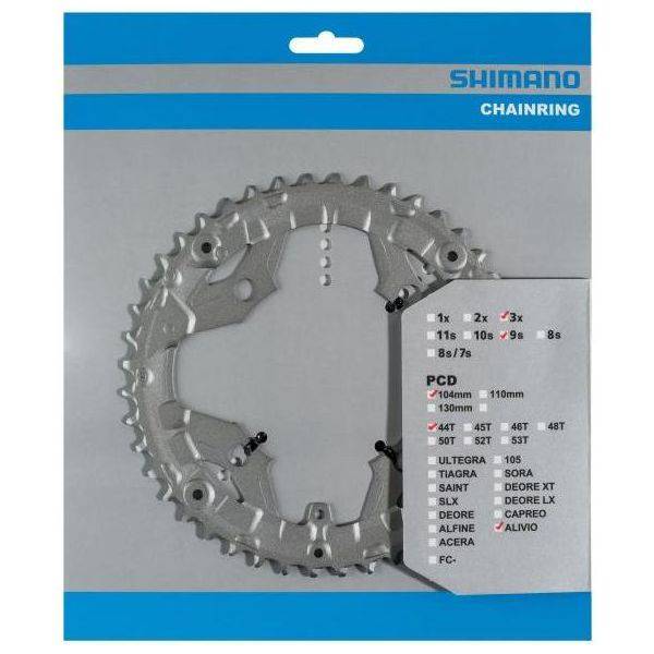 Shimano Kettingblad 44T Alivio Fc-T4060 - Zilver (Voor 44-32-22T) - Le Coq Wielerartikelen