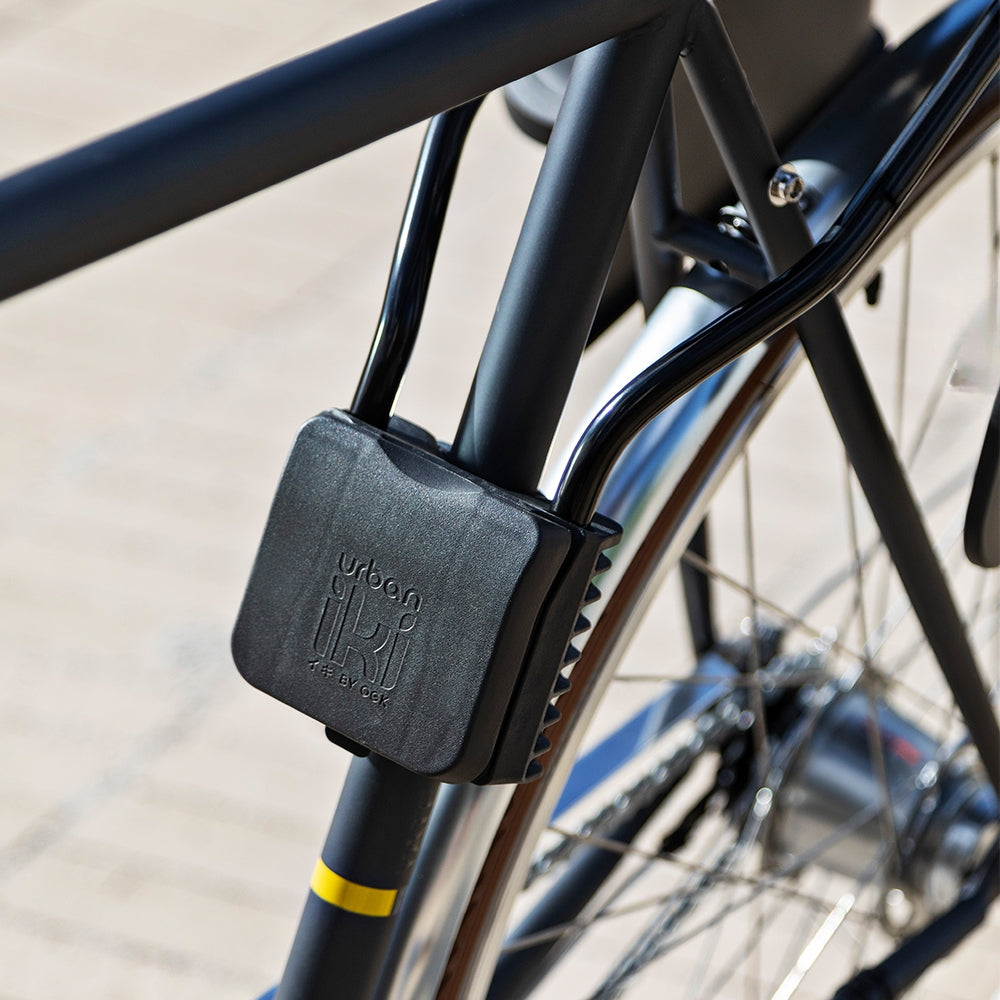 Urban Iki achterzitje Ta-ke BIO framebevestiging voor fiets, zwart, veilig kinderzitje op de fiets.