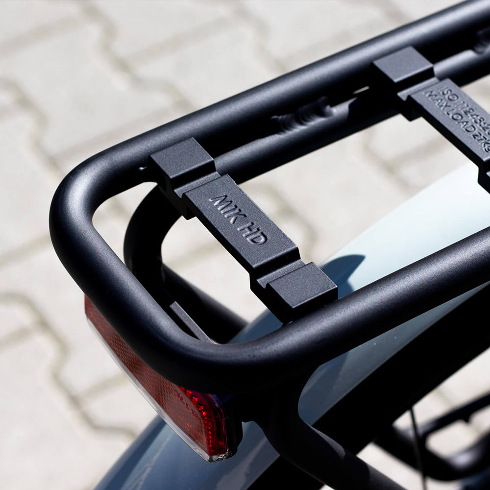 Urban Iki achterzitje U-me MIK HD voor fiets achterop, comfortabel kinderfietszitje met veiligheidsriemen.