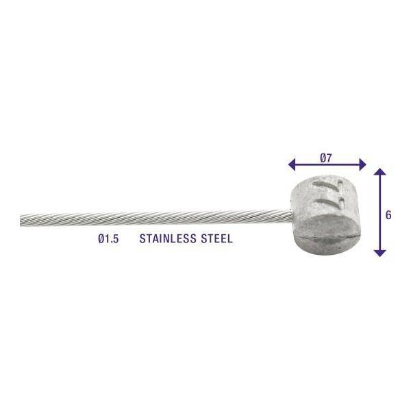 Rem Binnenkabels Elvedes 2250Mm Rvs Slick Ø1,5Mm T-Nippel (100 Stuks) - Le Coq Wielerartikelen