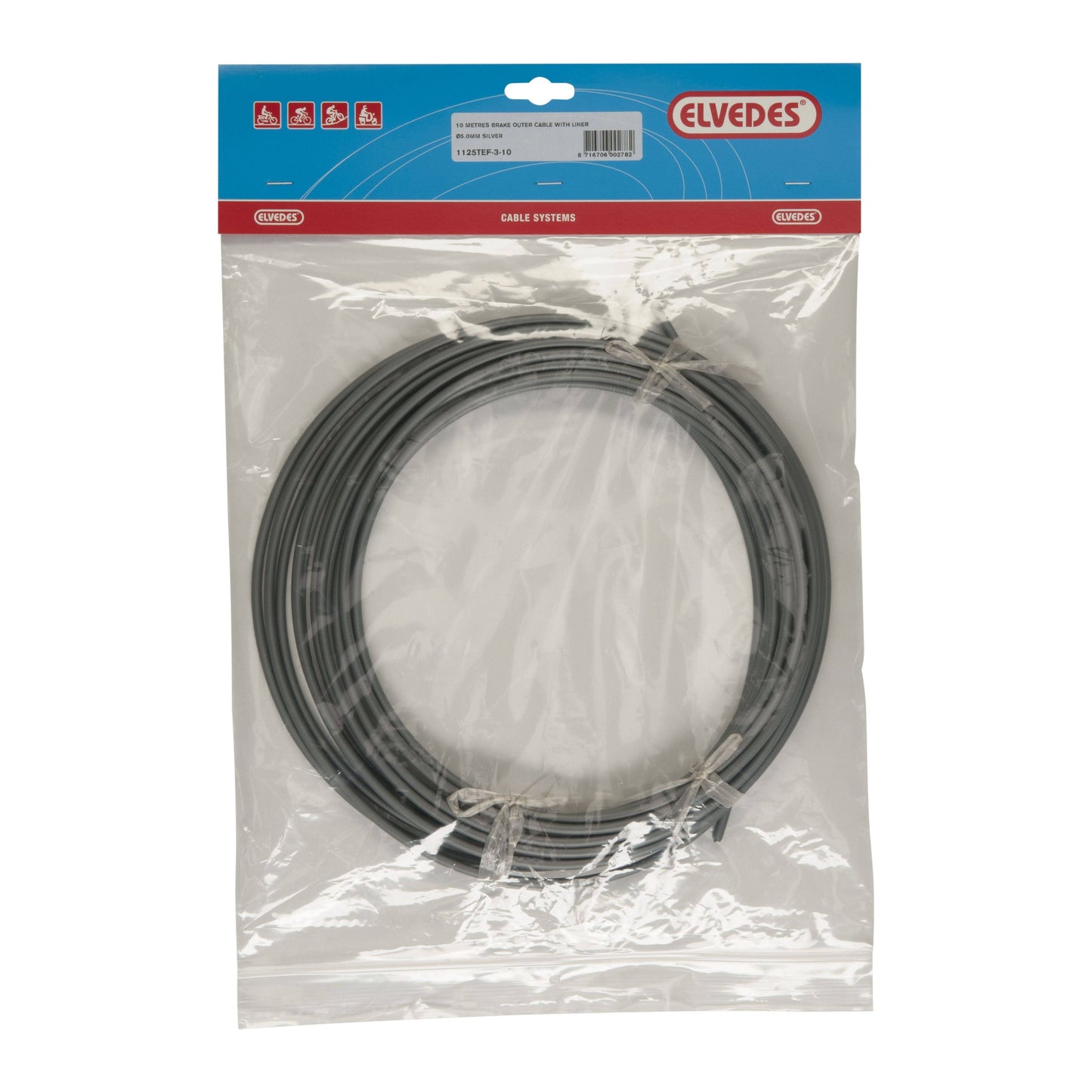 Rem Buitenkabel Elvedes Met Teflon Voering Ø5.0Mm / 10 Meter - Zilver (Rol) - Le Coq Wielerartikelen