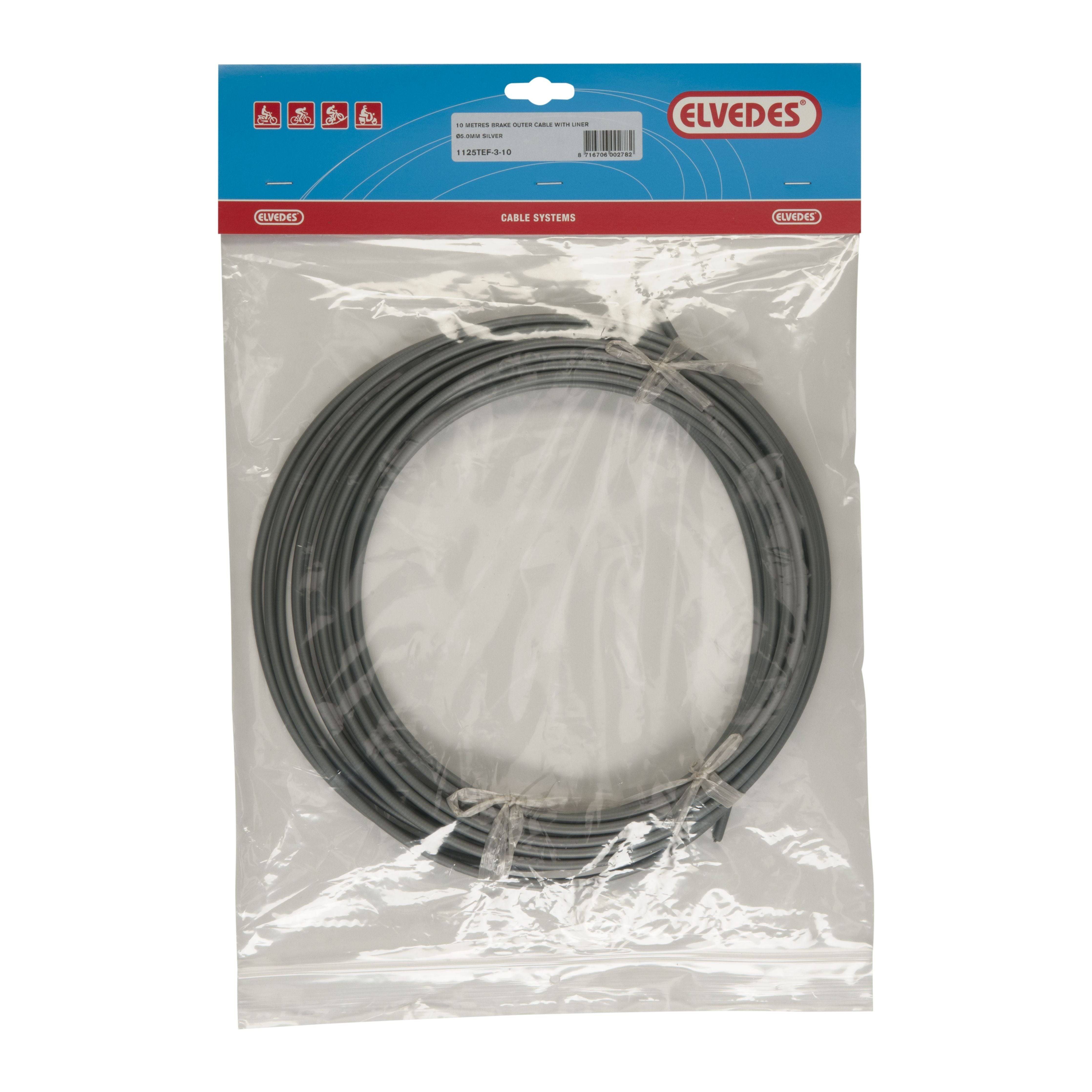 Rem Buitenkabel Elvedes Met Teflon Voering Ø5.0Mm / 10 Meter - Zilver (Rol) - Le Coq Wielerartikelen