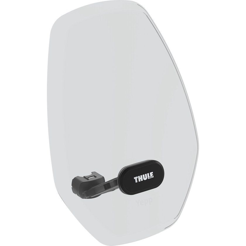 Transparant universeel windscherm van Thule Yepp, geschikt voor fietsaccessoires, zichtbaar in de afbeelding.