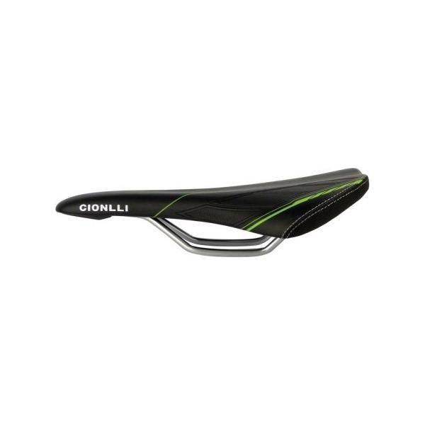 Fietszadel Voor Racefiets Microfi - Zwart/Groen - Le Coq Wielerartikelen