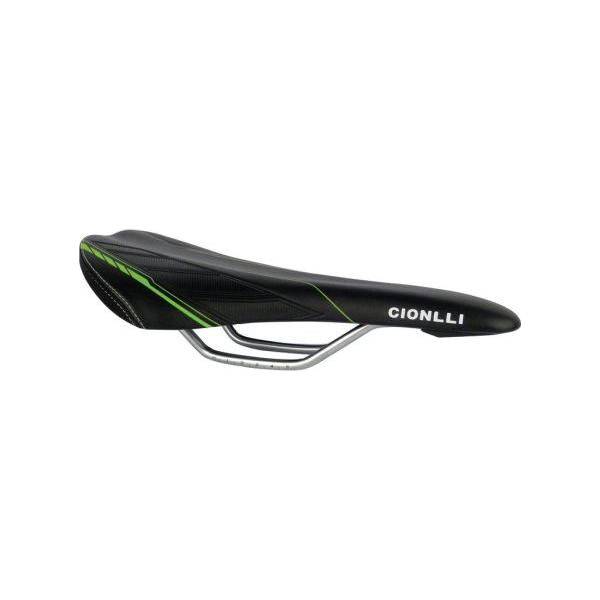 Fietszadel Voor Racefiets Microfi - Zwart/Groen - Le Coq Wielerartikelen