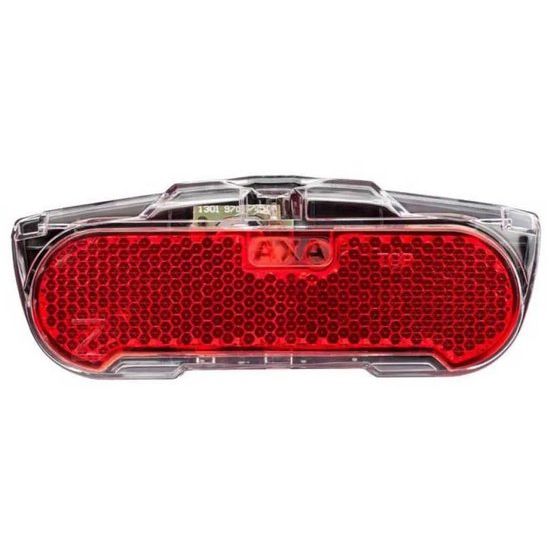 Zwart Axa achterlicht Slim Steady LED voor naafdynamo, 80mm, bevestiging zichtbaar, geschikt voor fietsverlichting.