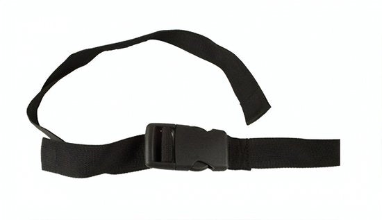 Zwarte Steco Monkey-Mee spanband van kunststof met logo, accessoires voor bevestiging en transport.