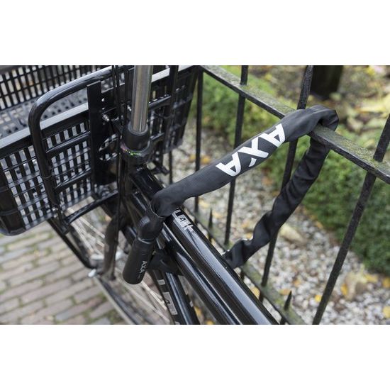 Axa Linq City kettingslot van 100 cm met Ø7 mm ketting en veiligheidsscore 9, geschikt voor fietsbeveiliging.